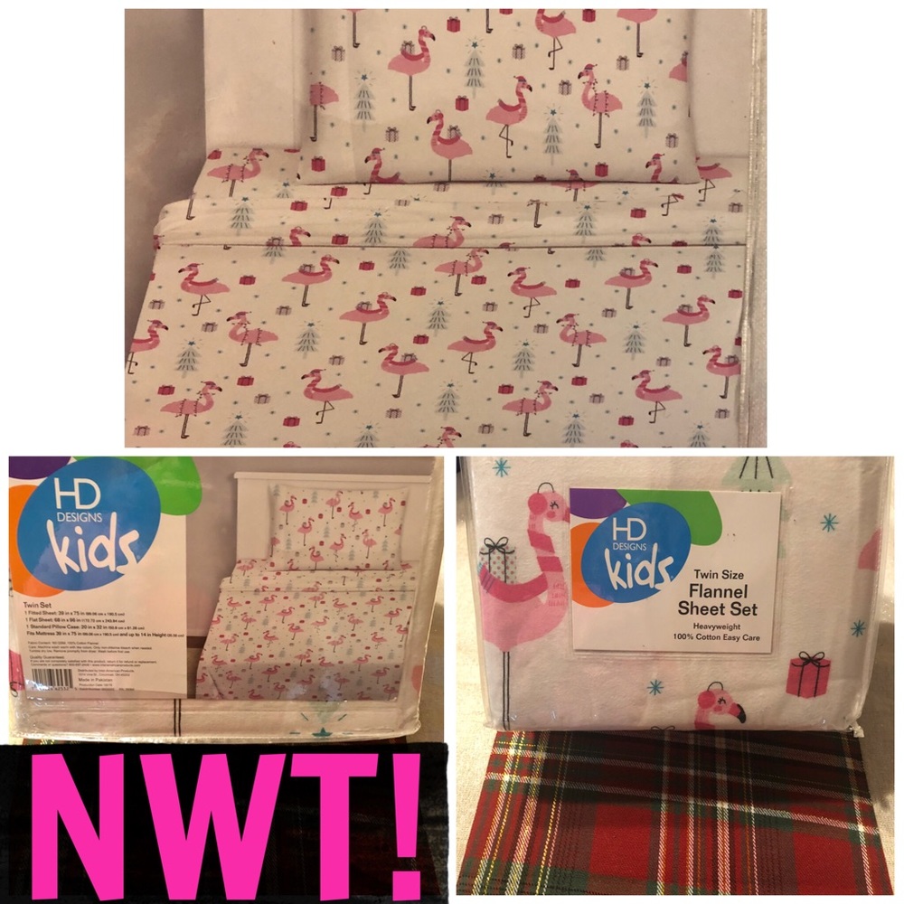 🦩NWT! FLAMINGO FLANNEL SHEET SETS 🦩